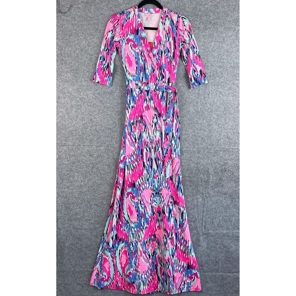 Lilly Pulitzer Marvista Wrap Maxi Dress Womens XXS Free Spirit Resort NWT
